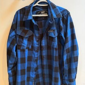 Hot Leathers Blue and Black Plaid Men's Shirt